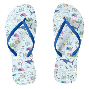 Finding Dory Blue Cartoon Pattern Flip Flops