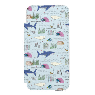 Finding Dory Blue Cartoon Pattern iPhone SE/5/5s Wallet Case