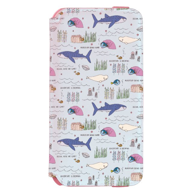 Finding Dory Blue Cartoon Pattern Incipio iPhone Wallet Case (Folio Front)