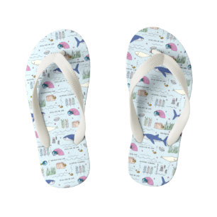Finding Dory Blue Cartoon Pattern Kid's Flip Flops