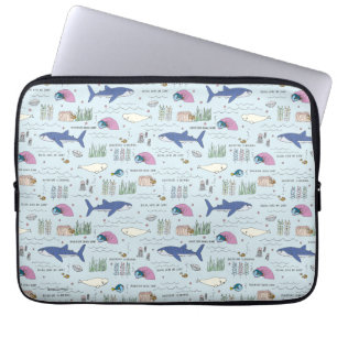 Finding Dory Blue Cartoon Pattern Laptop Sleeve