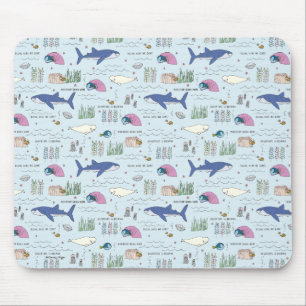 Finding Dory Blue Cartoon Pattern Mouse Pad