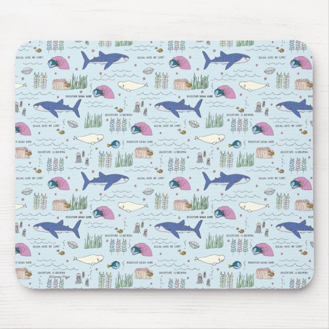 Finding Dory Blue Cartoon Pattern Mouse Pad (Front)