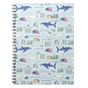 Finding Dory Blue Cartoon Pattern Notebook