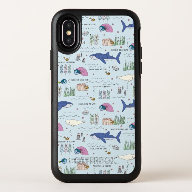 Finding Dory Blue Cartoon Pattern Otterbox iPhone Case (Back)