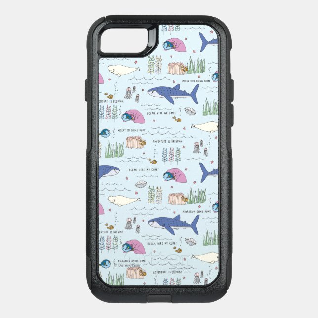 Finding Dory Blue Cartoon Pattern Otterbox iPhone Case (Back)