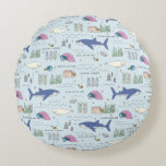 Finding Dory Blue Cartoon Pattern Round Pillow