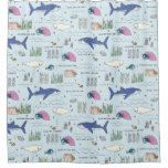 Finding Dory Blue Cartoon Pattern Shower Curtain
