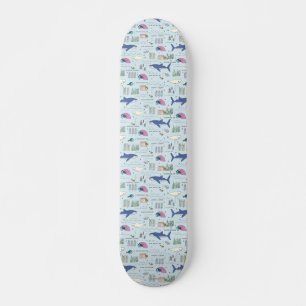 Finding Dory Blue Cartoon Pattern Skateboard