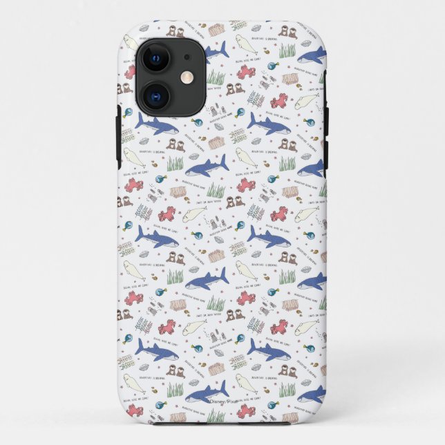 Finding Dory Cartoon White Pattern Case-Mate iPhone Case (Back)