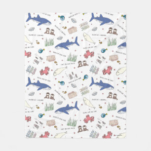 Finding Dory Cartoon White Pattern Fleece Blanket