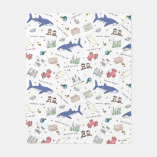 Finding Dory Cartoon White Pattern Fleece Blanket