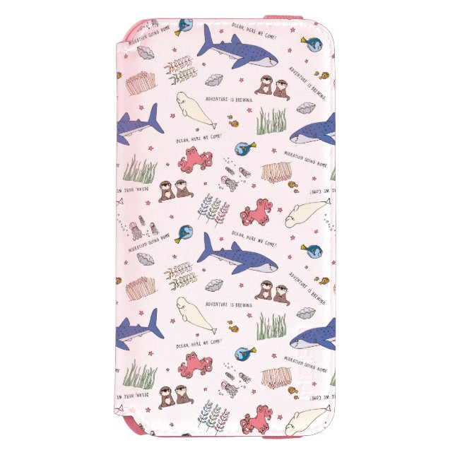 Finding Dory Cartoon White Pattern Incipio iPhone Wallet Case (Folio Front)