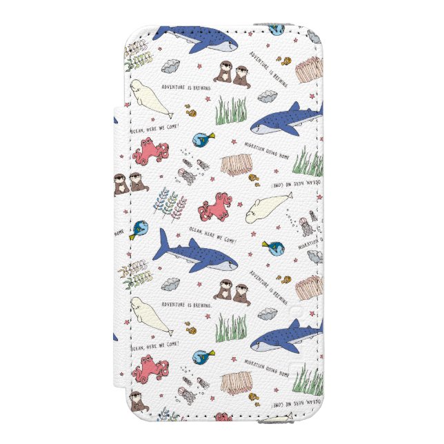 Finding Dory Cartoon White Pattern Incipio iPhone Wallet Case (Folio Front)