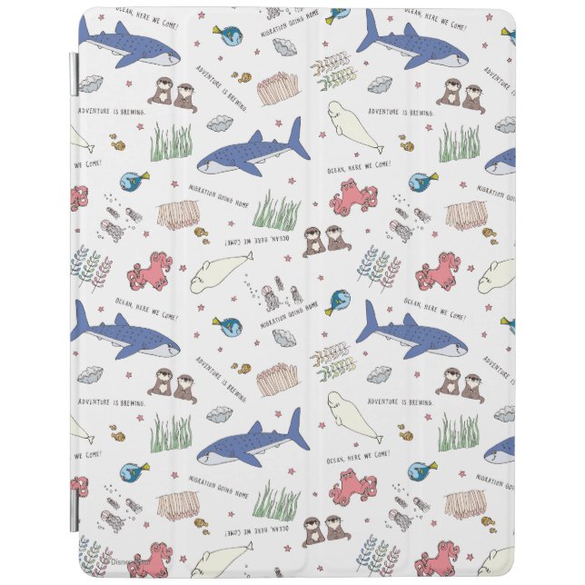 Finding Dory Cartoon White Pattern iPad Smart Cover (Front)