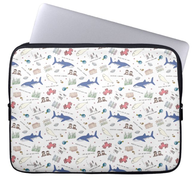 Finding Dory Cartoon White Pattern Laptop Sleeve (Front)