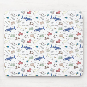 Finding Dory Cartoon White Pattern Mouse Pad