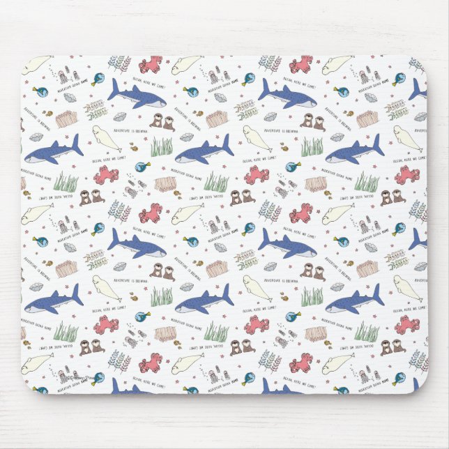 Finding Dory Cartoon White Pattern Mouse Pad (Front)