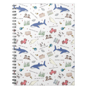 Finding Dory Cartoon White Pattern Notebook