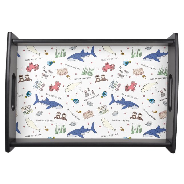Finding Dory Cartoon White Pattern Serving Tray (Front)