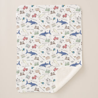 Finding Dory Cartoon White Pattern Sherpa Blanket