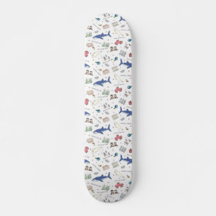 Finding Dory Cartoon White Pattern Skateboard Deck
