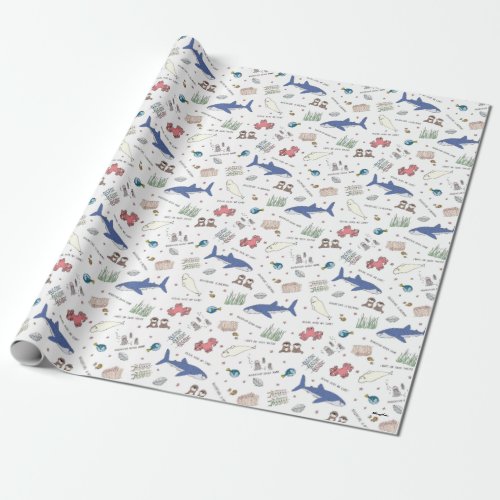 Finding Dory Cartoon White Pattern Wrapping Paper