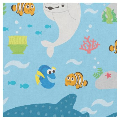 1/2 YD L x 43" W Disney Finding Nemo Dory on waves RARE OOP  cotton fabric!! 