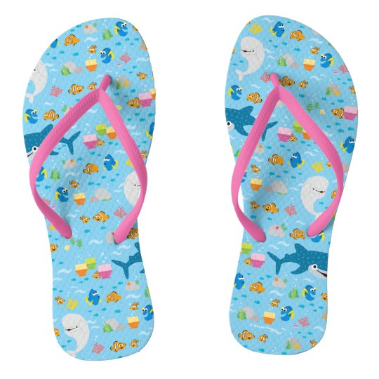 Finding Dory Colorful Pattern Flip Flops | Zazzle.com