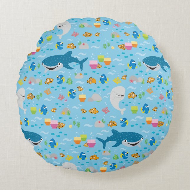 Finding Dory Colorful Pattern Round Pillow (Front)
