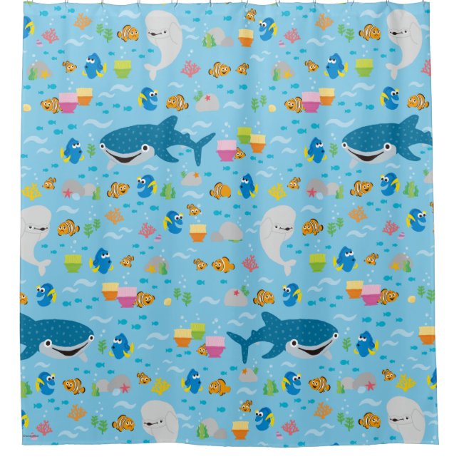 Finding Dory Colorful Pattern Shower Curtain (Front)