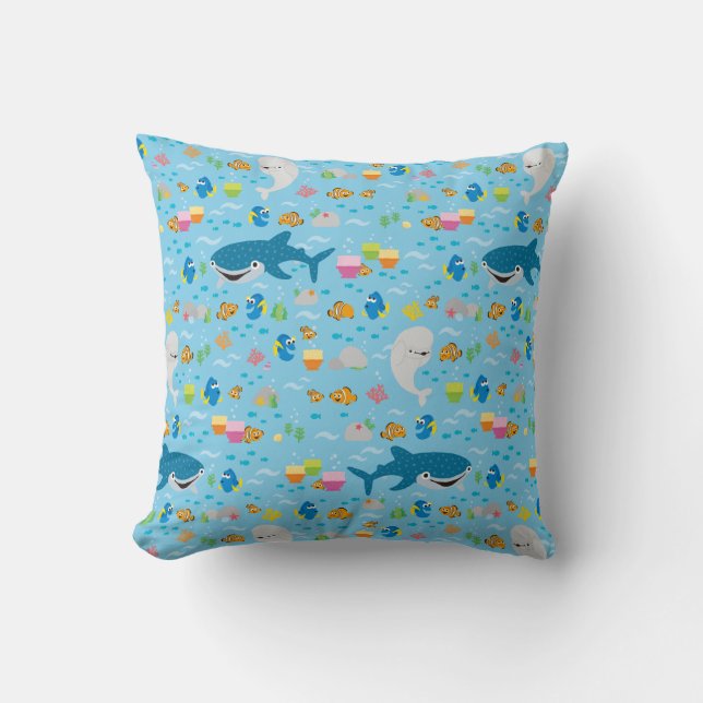 Finding Dory Colorful Pattern Throw Pillow (Front)