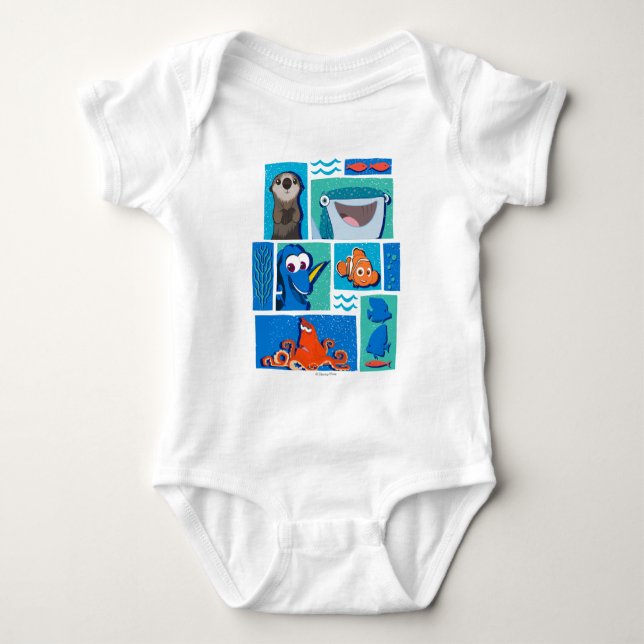 Finding Dory | Group of Characters Baby Bodysuit (Front)