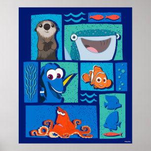 Finding Dory Group of Characters Poster