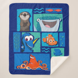 Finding Dory Group of Characters Sherpa Blanket