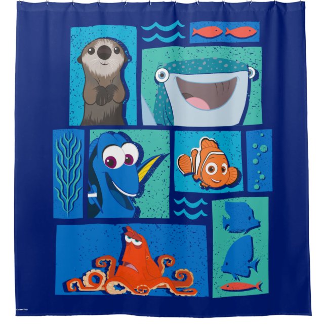 Finding Dory | Group of Characters Shower Curtain (Front)