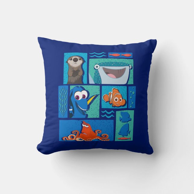 Finding Dory | Group of Characters Throw Pillow (Front)
