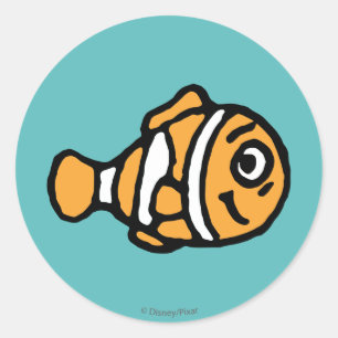 Finding Dory   Marlin Cartoon Classic Round Sticker