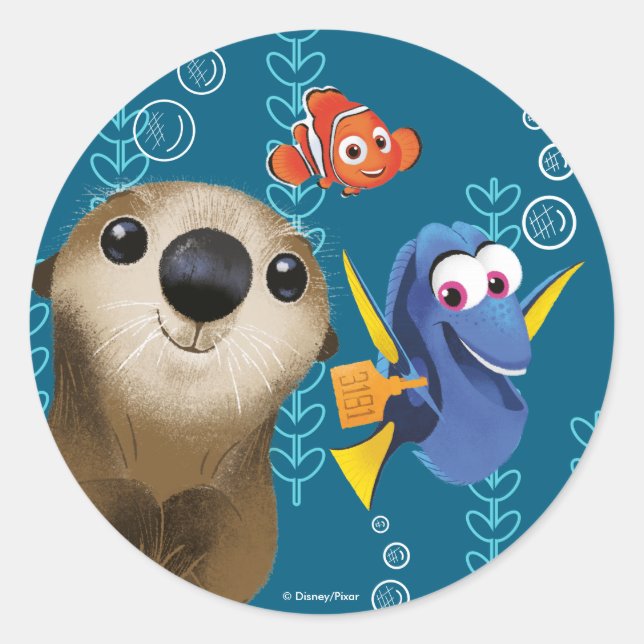 Finding Dory | Nemo, Dory & Otter Classic Round Sticker (Front)