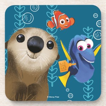 Finding Dory | Nemo  Dory & Otter Drink Coaster by FindingDory at Zazzle