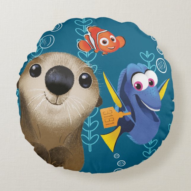 Finding Dory | Nemo, Dory & Otter Round Pillow (Front)