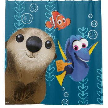 Finding Dory | Nemo  Dory & Otter Shower Curtain by FindingDory at Zazzle