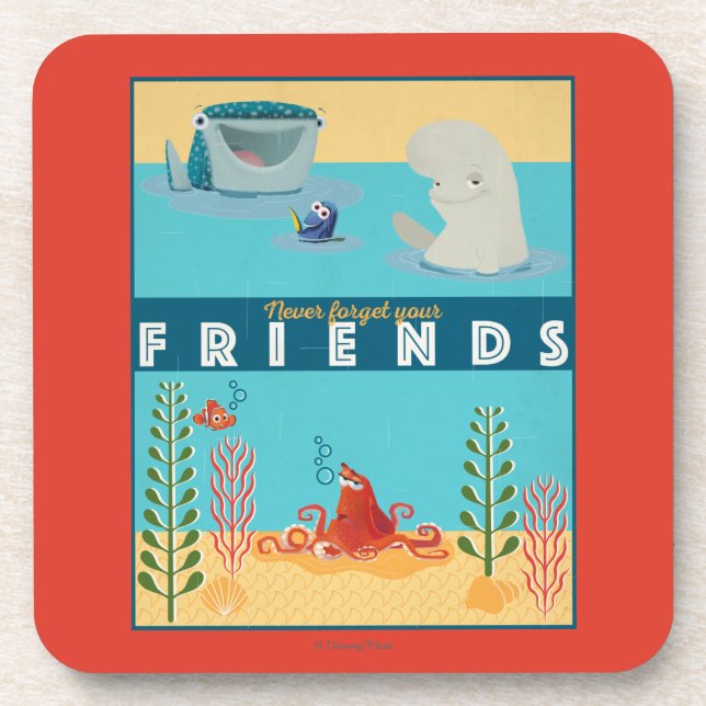 Finding Dory | Never Forget Your Friends Beverage Coaster (Front)
