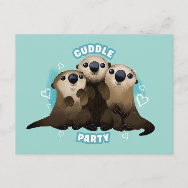 Finding Dory Otters | Cuddle Party Invitation Postcard (Front)