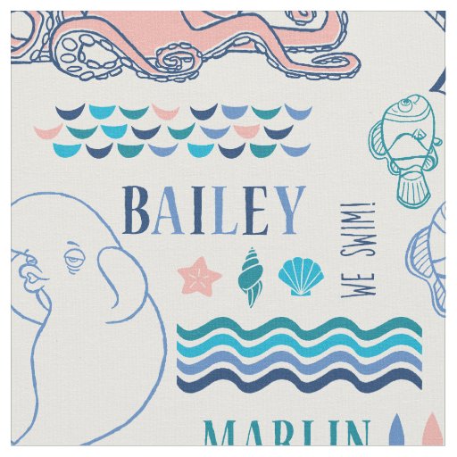 Finding Dory Pastel Pattern Fabric