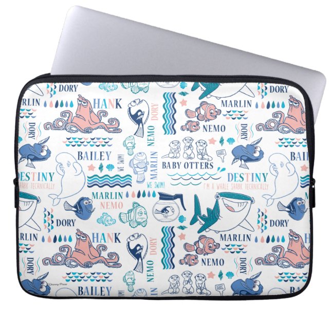 Finding Dory Pastel Pattern Laptop Sleeve (Front)