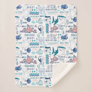 Finding Dory Pastel Pattern Sherpa Blanket