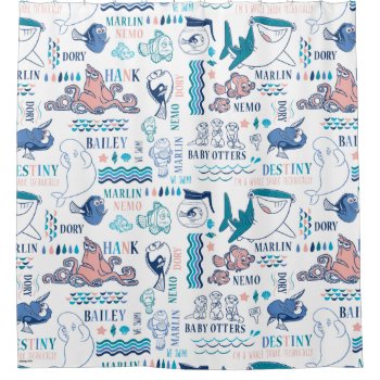 Finding Dory Pastel Pattern Shower Curtain by FindingDory at Zazzle