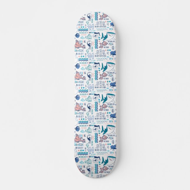 Finding Dory Pastel Pattern Skateboard (Front)