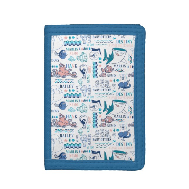 Finding Dory Pastel Pattern Trifold Wallet (Front Vertical)